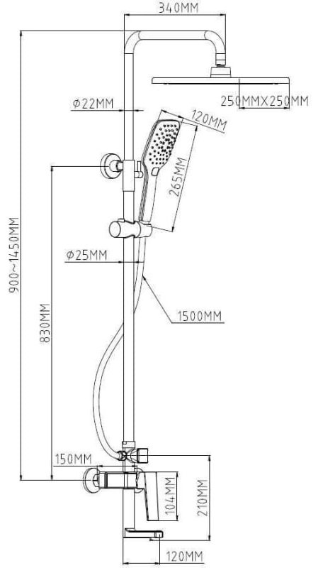 ESKO душевой набор (гарнитур) Berlin ST250 BR купить,NaN