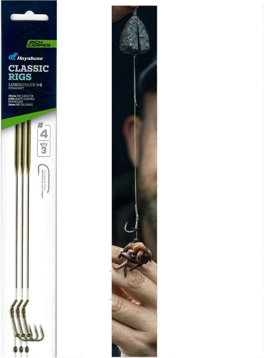 Оснастка Rich Carper Classic Rig, Long Shank №4, Coated 25lb 19 см купить,NaN
