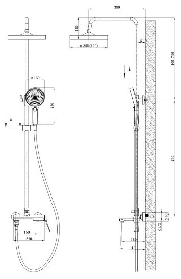 ESKO душевой набор (гарнитур) Shanghai ST1425SHA