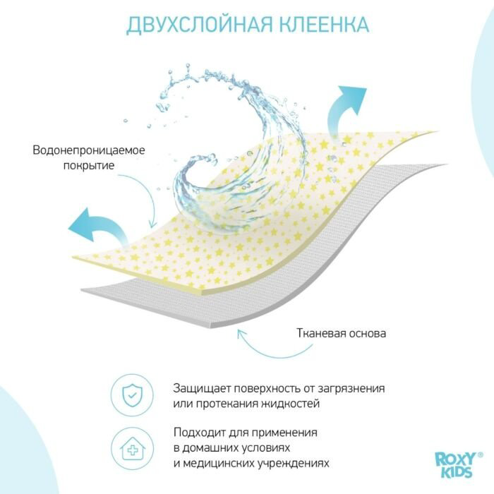 Roxy Клеёнка-наматрасник Фисташковые звезды желтый купить,NaN