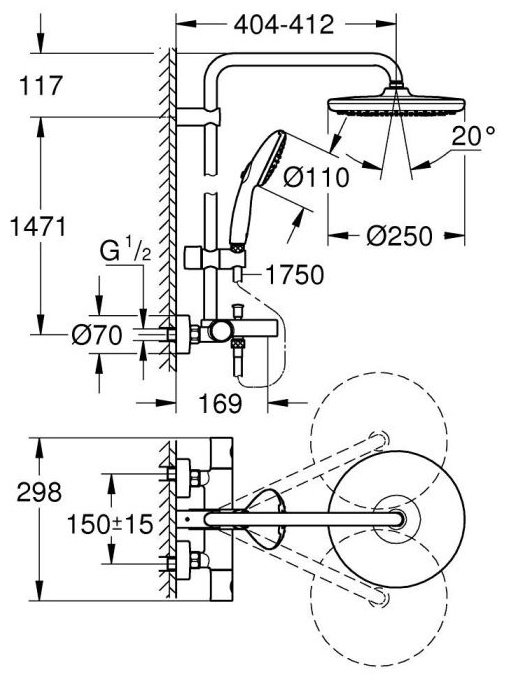 Grohe душевой набор (гарнитур) 26672001 купить,NaN