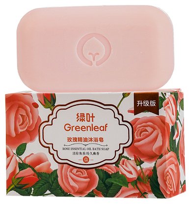 Кусковое мыло туалетное Greenleaf с эфирным маслом розы 1 шт