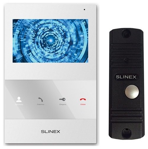 Домофон Slinex KIT SQ-04 белый &#43; панель вызова ML-16HD цвет черный