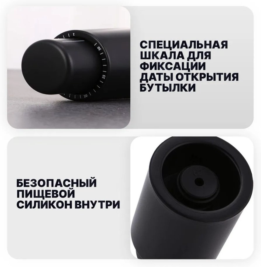 PERFECTO LINEA пробка для бутылки 39-477200 черный 1 шт купить,NaN