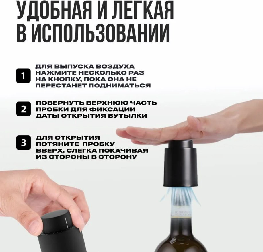 PERFECTO LINEA пробка для бутылки 39-477200 черный 1 шт купить,NaN