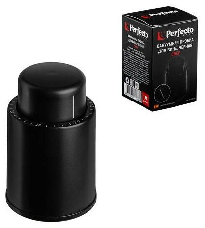 PERFECTO LINEA пробка для бутылки 39-477200 черный 1 шт купить,NaN