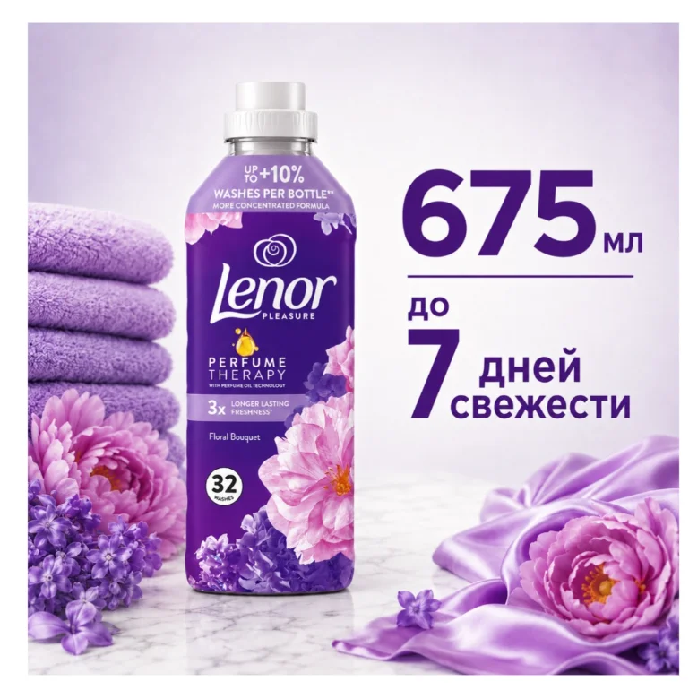 Кондиционер для белья Lenor цветочный 675 мл купить,NaN