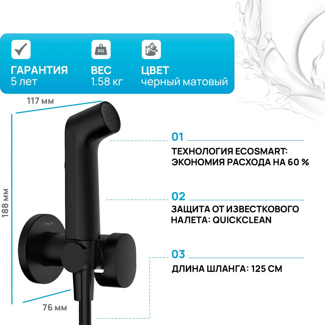 Hansgrohe лейка для гигиенического душа 29232670, латунь купить,NaN