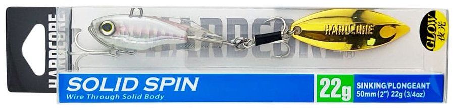 Тейл-спиннер DUEL Hardcore Solid Spin 50mm, 22g, HLKI, Japanese Whiting Glow Belly F1183-HLKI 1 шт 50 мм HLKI, Japanese Whiting Glow Belly купить,NaN