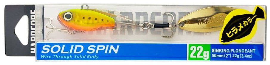 Тейл-спиннер DUEL Hardcore Solid Spin 50mm, 22g, HGCI, Hirame Gold Chart F1183-HGCI 1 шт 50 мм HGCI, Hirame Gold Chart купить,NaN