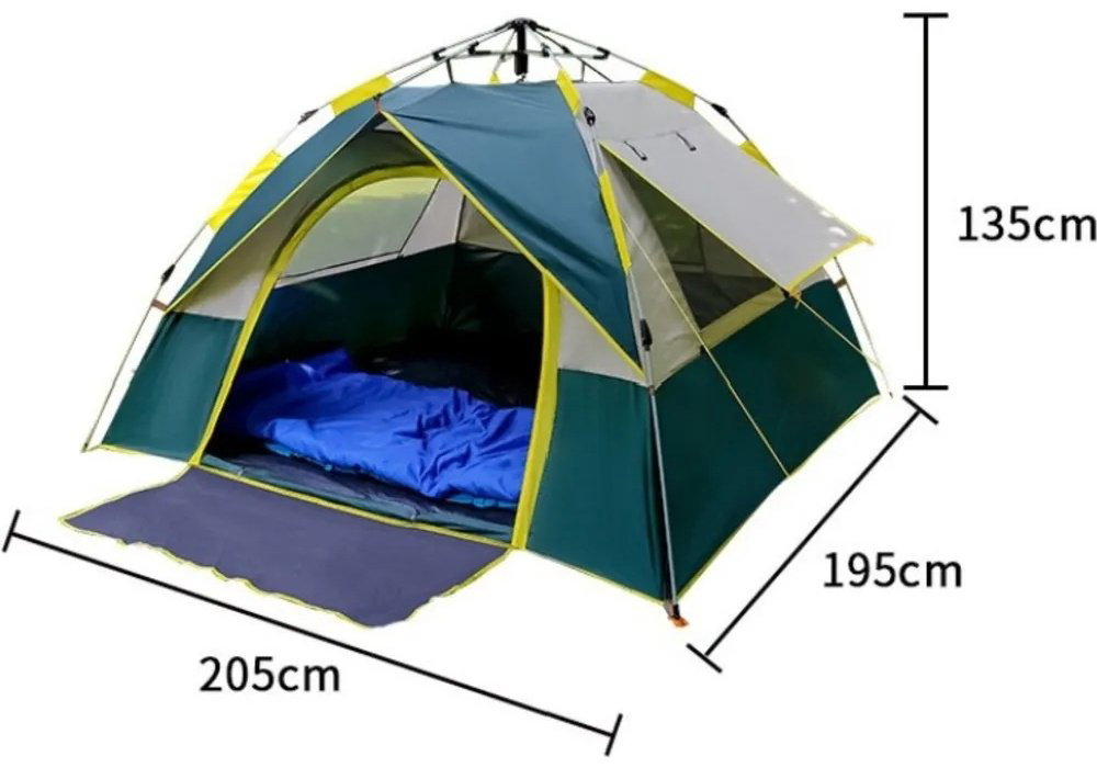 Палатка CAMPING Gear кемпинговая 2-местная зеленый