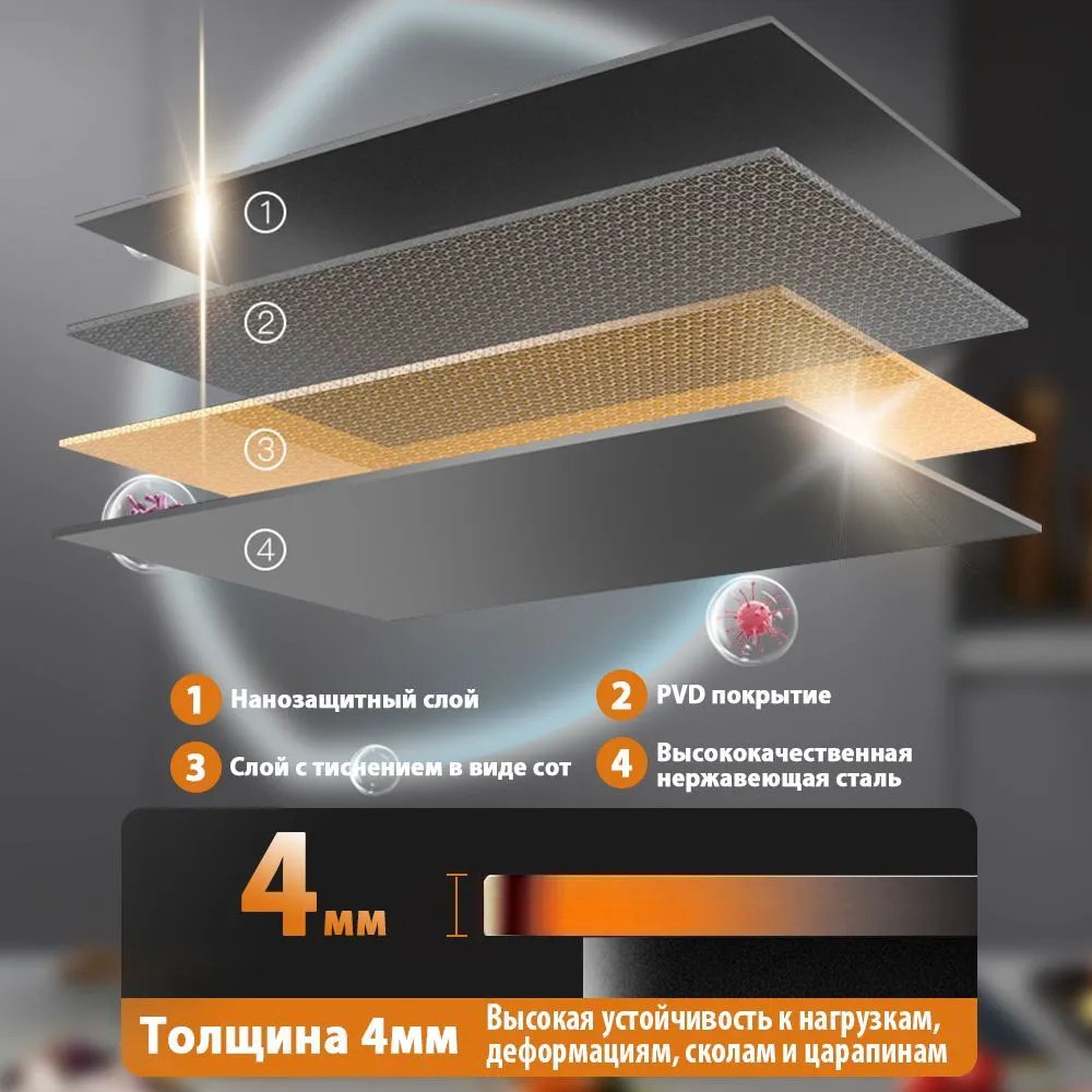 Кухонная мойка 460607584 врезная 75х45х22 см, искусственный мрамор, тон алюметаллик - ForteMarket Кухонная мойка 460607584 врезная 75х45х22 см, искусственный мрамор, тон алюметаллик купить,0
