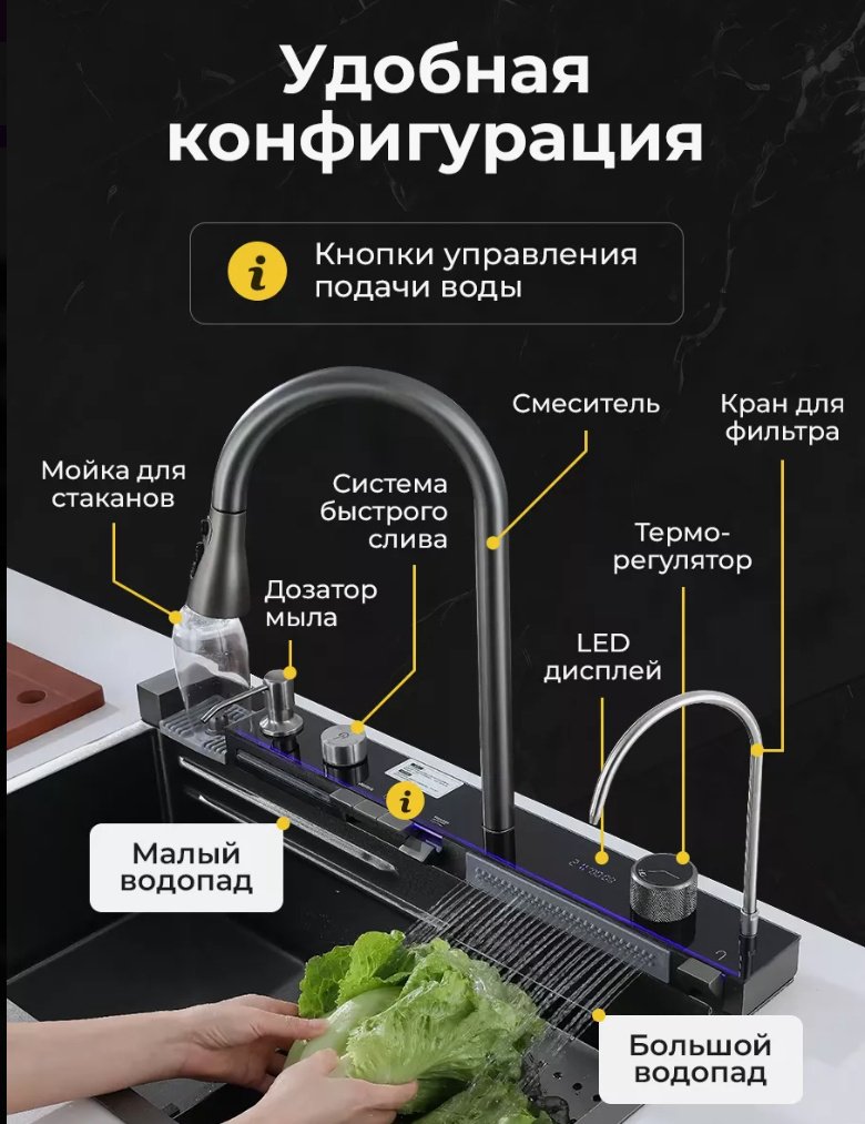 Кухонная мойка DVV-28HJ врезная 75х45х20.5 см, нержавеющая сталь, тон графитовый - ForteMarket Кухонная мойка DVV-28HJ врезная 75х45х20.5 см, нержавеющая сталь, тон графитовый купить,0