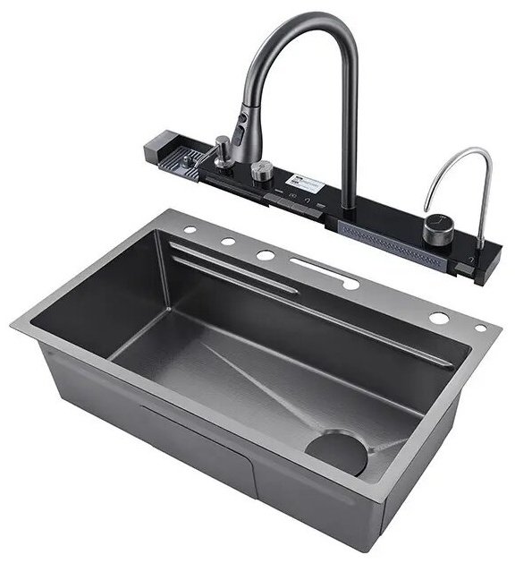 Кухонная мойка многофункциональная Vetta Drsmn002375 черный графит 75х45х22 см, нержавеющая сталь - ForteMarket Кухонная мойка многофункциональная Vetta Drsmn002375 черный графит 75х45х22 см, нержавеющая сталь купить,0