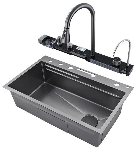 Кухонная мойка многофункциональная Vetta Drsmn002375 черный графит 75х45х22 см, нержавеющая сталь купить,NaN