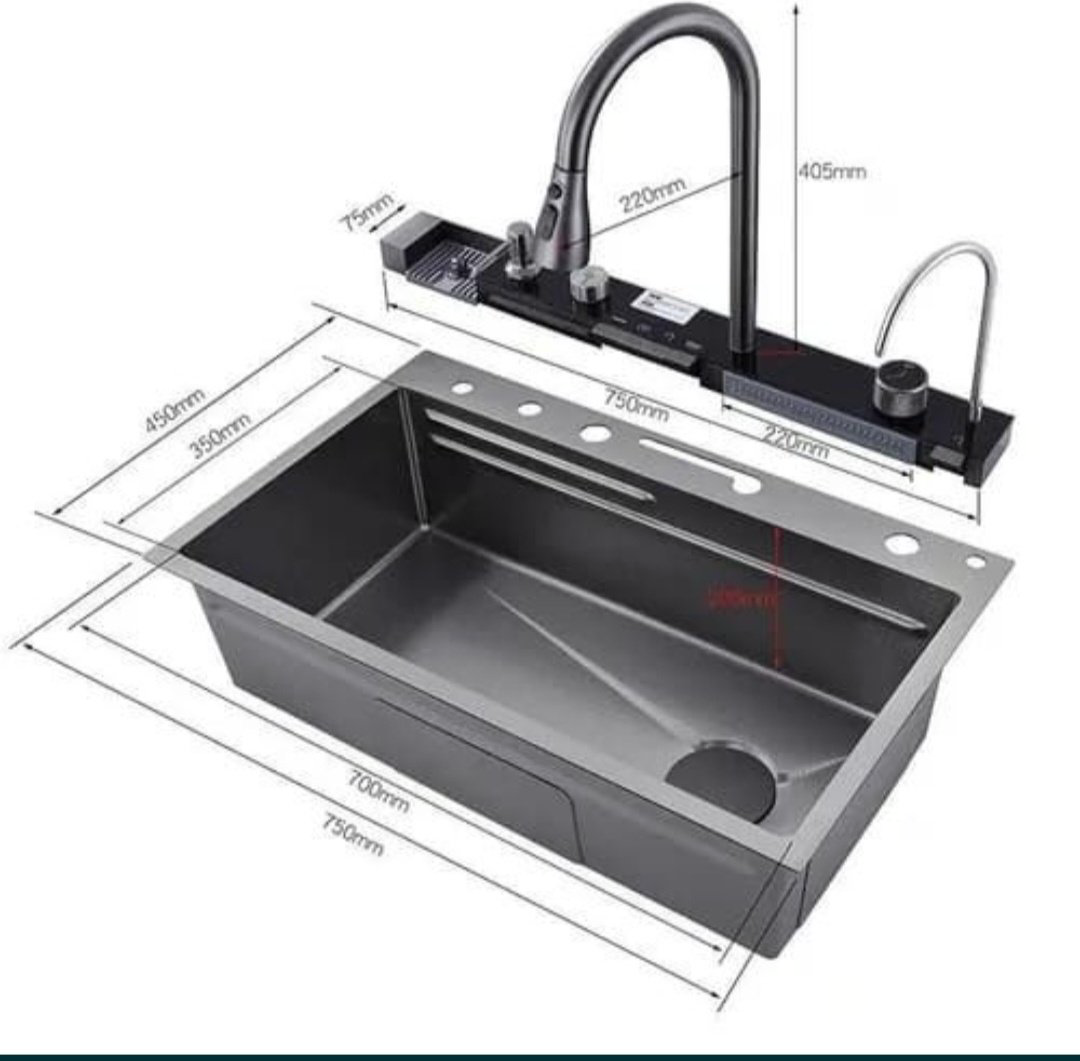 Кухонная мойка ALANTEX 174543163 Графит врезная 75х45х21 см, нержавеющая сталь купить,NaN