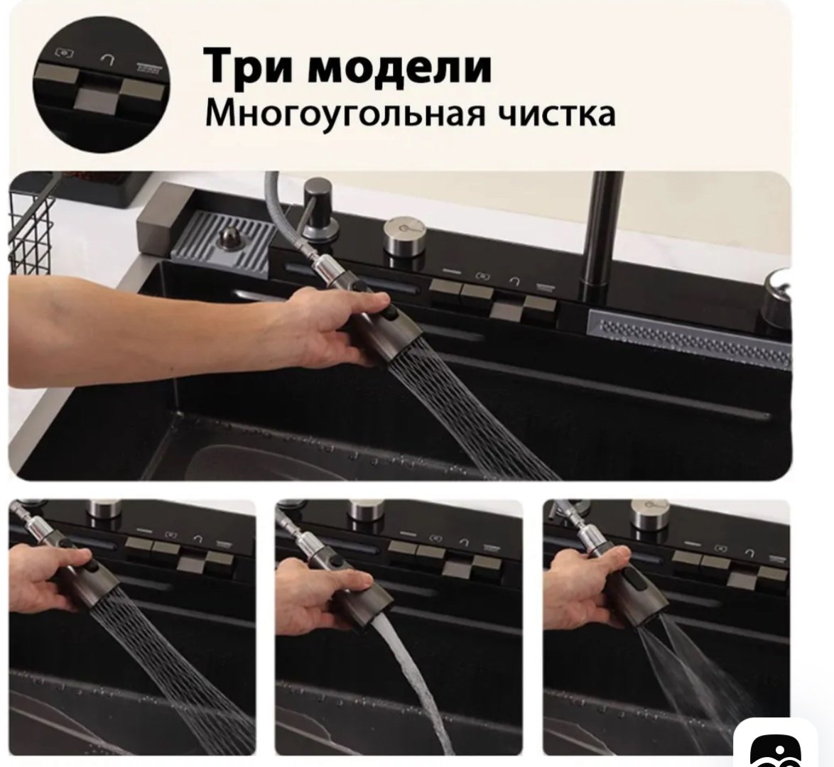 Кухонная мойка DELUXE 7545 Графит врезная 75х45х20 см, нержавеющая сталь купить,0