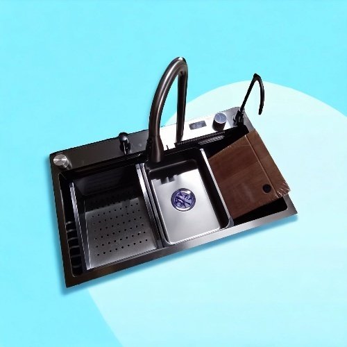 Кухонная мойка GUDSINK HY7545BL Nonablack врезная 75х45х22 см, нержавеющая сталь - ForteMarket Кухонная мойка GUDSINK HY7545BL Nonablack врезная 75х45х22 см, нержавеющая сталь купить,0