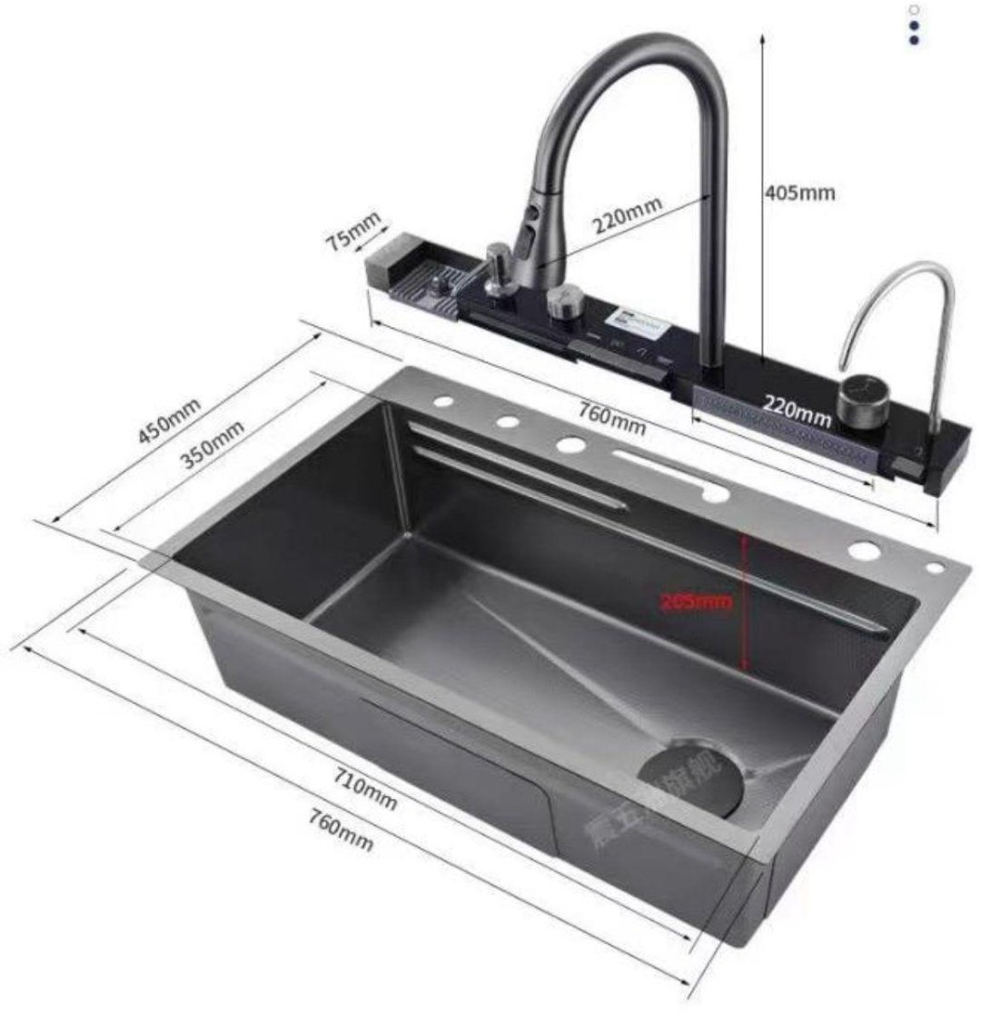 Кухонная мойка 8033-Q врезная 45х75х20 см, нержавеющая сталь - ForteMarket Кухонная мойка 8033-Q врезная 45х75х20 см, нержавеющая сталь купить,0