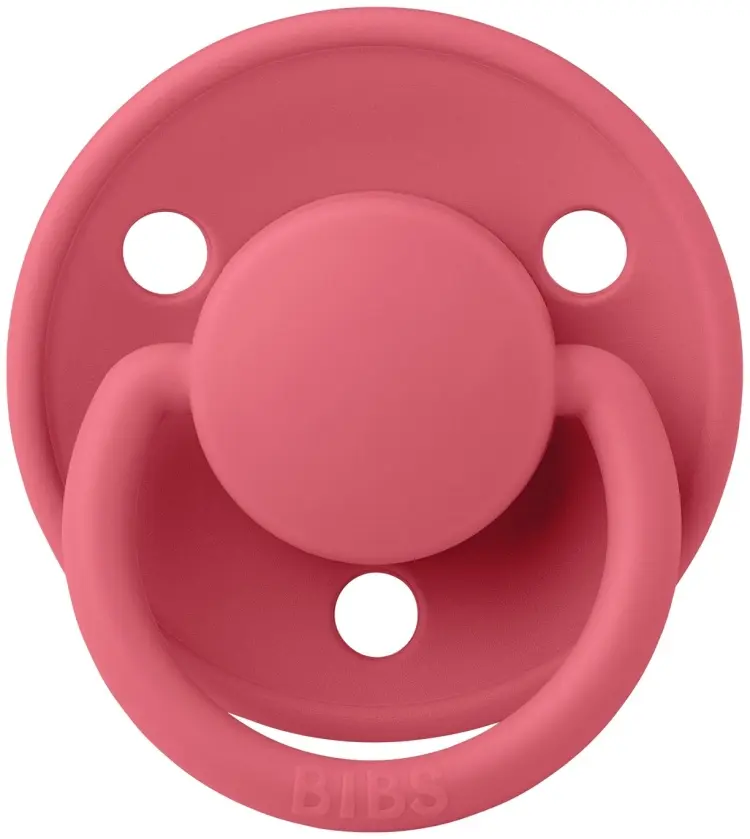 Пустышка BIBS De Lux Latex Coral 6+ мес., 1 шт, красный