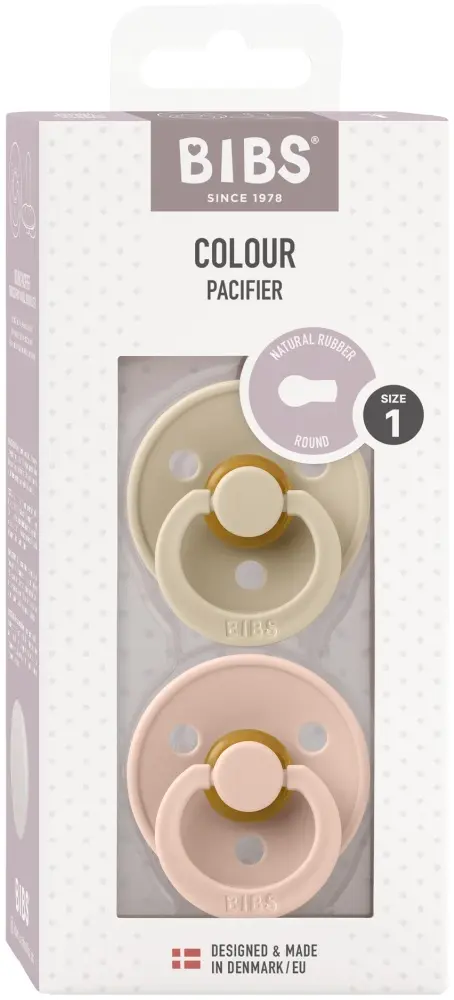 Набор пустышек латексных BIBS Colour Vanilla/Blush 0+ месяцев мультиколор