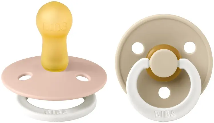 Набор пустышек латексных ночных BIBS Colour Glow Blush/Vanilla 6+ месяцев, мультиколор