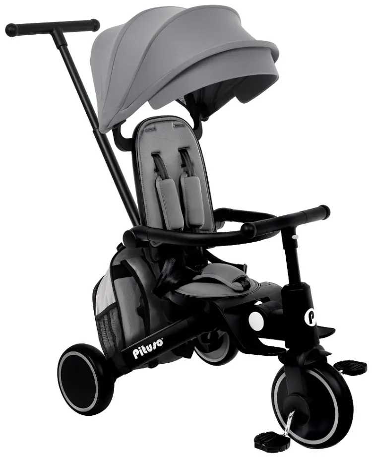 Трёхколёсный велосипед Pituso Leve Pro T8 PLUS-Grey серый