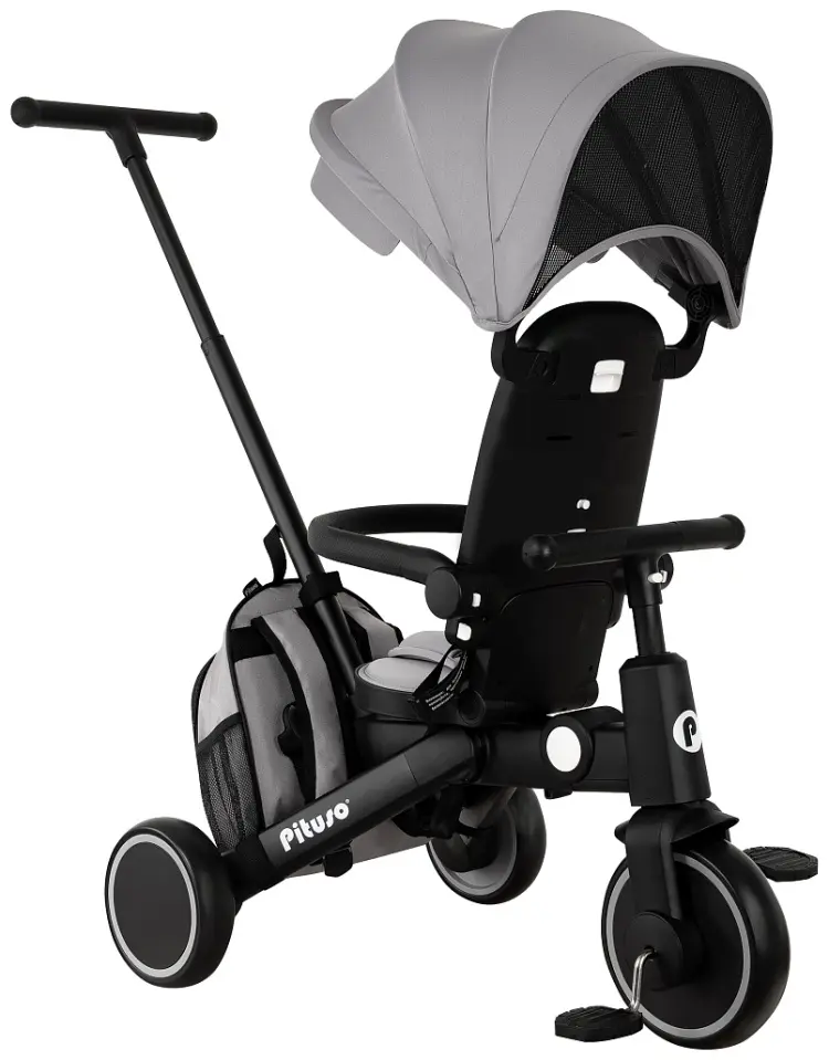 Трёхколёсный велосипед Pituso Leve Pro T8 PLUS-Grey серый