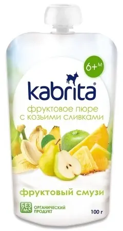 Детское пюре Kabrita банан, яблоко, груша 100 г, с 6 месяцев купить,1590