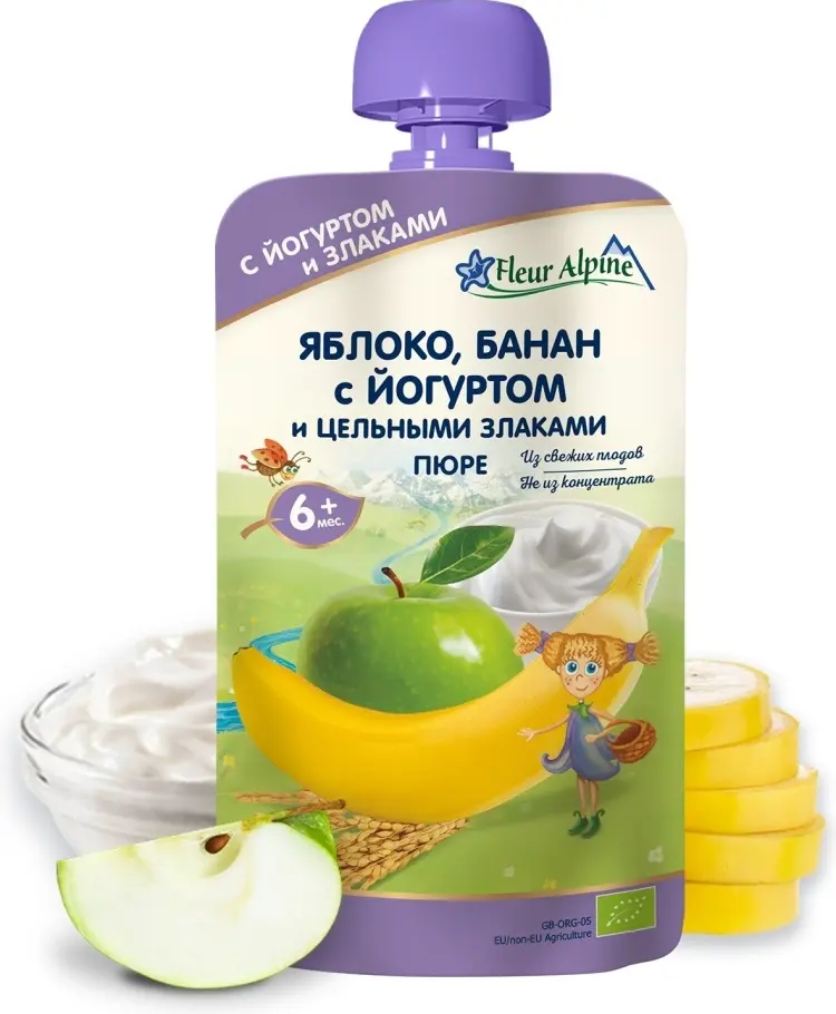 Детское пюре Fleur Alpine яблоко, банан 120 г, с 6 месяцев - ForteMarket Детское пюре Fleur Alpine яблоко, банан 120 г, с 6 месяцев купить,NaN