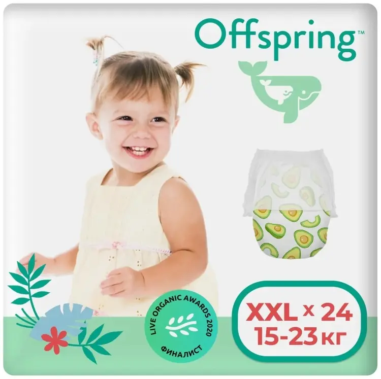 Подгузники-трусики Offspring XXL, 24 шт купить,NaN