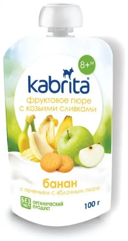 Детское пюре Kabrita яблоко, банан 100 г, с 8 месяцев