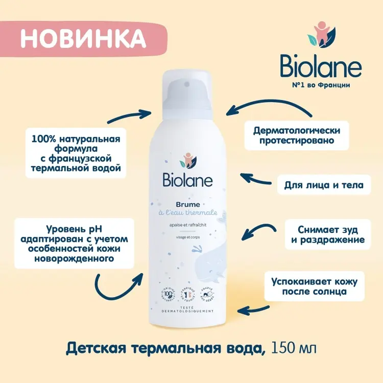 Термальная вода BIOLANE 150 мл купить,NaN