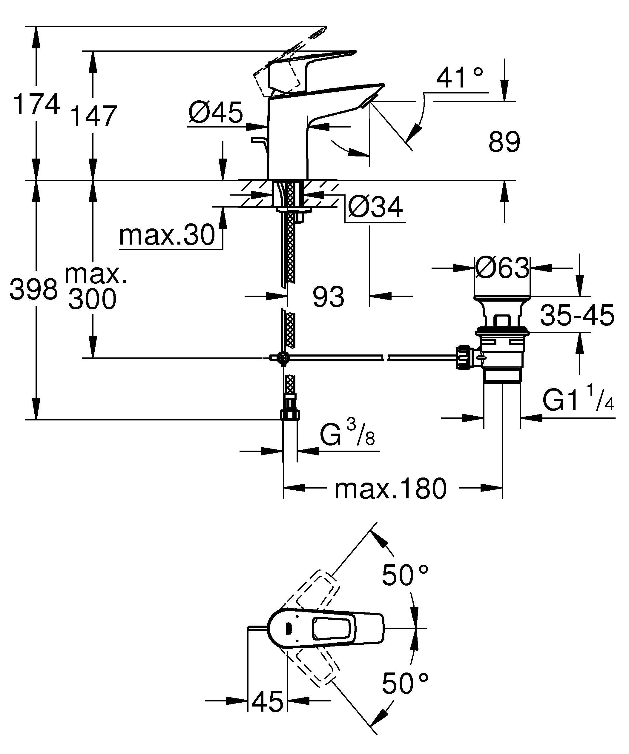 Смеситель для раковины Grohe 23335001 купить,NaN