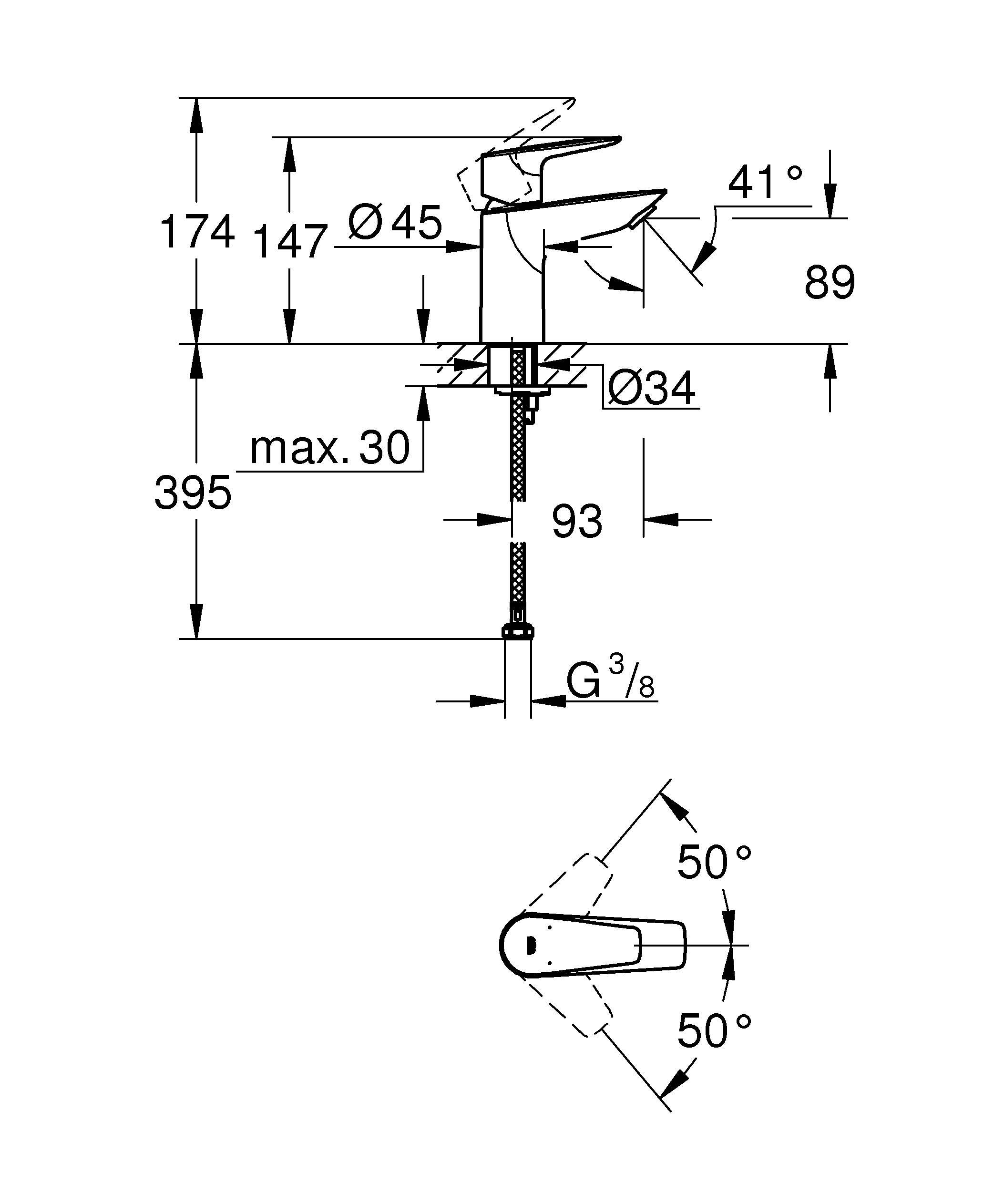 Смеситель для раковины Grohe 23330001 купить,0