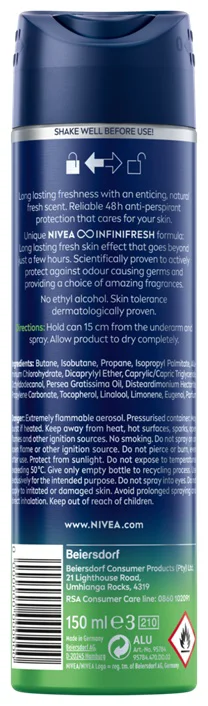 Антиперспирант для мужчин Nivea Fresh Sensation 150 мл купить,NaN