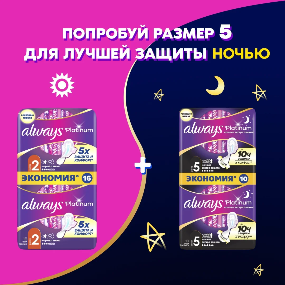 Прокладки Always Platinum Ultra Normal Plus Duo 16 шт купить,NaN