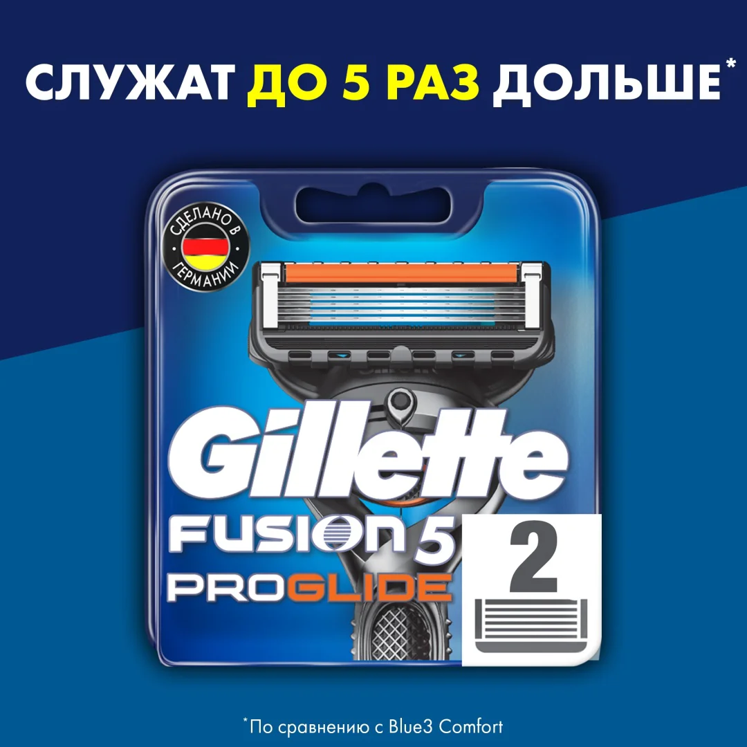 Сменные кассеты Gillette Fusion5 Proglide 2 шт купить,NaN