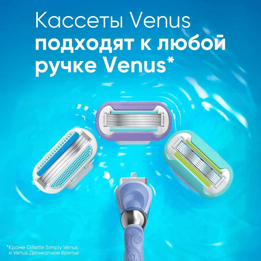 Сменные кассеты Gillette Venus Swirl deluxe smooth 2 шт купить,NaN
