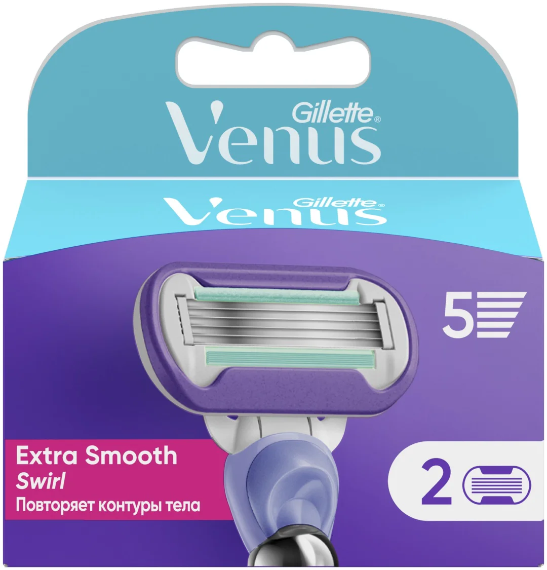 Сменные кассеты Gillette Venus Swirl deluxe smooth 2 шт купить,NaN