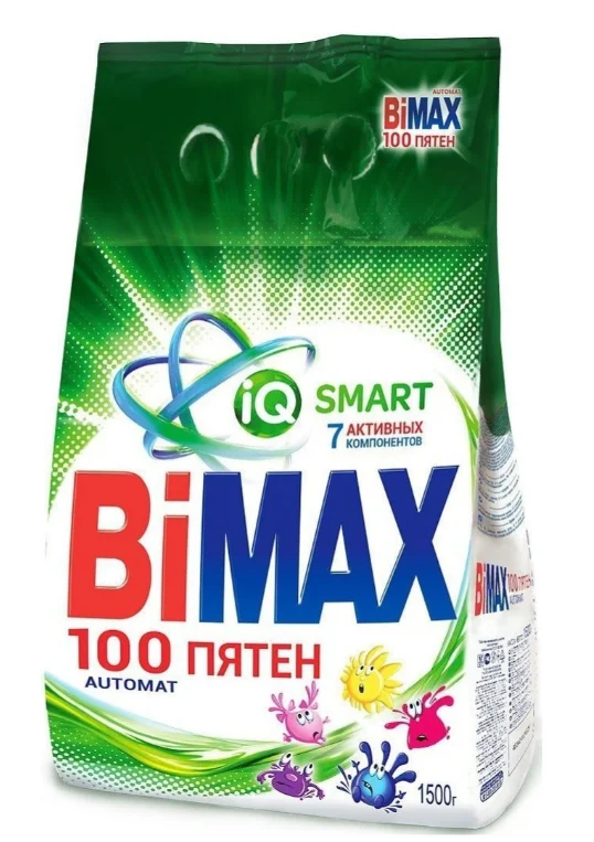 Стиральный порошок BiMax 100 пятен 1.5 кг купить,NaN