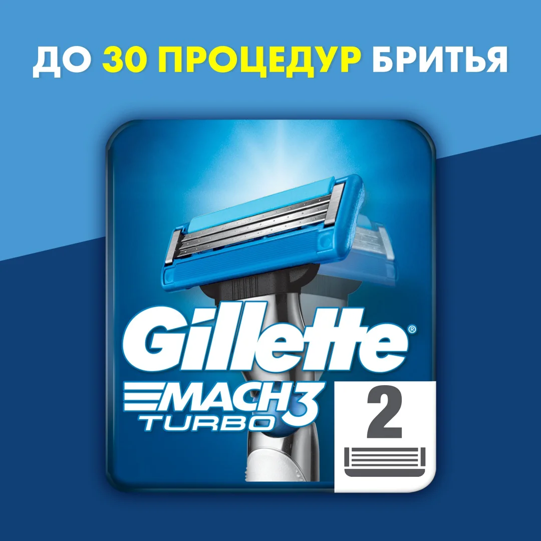 Сменные кассеты Gillette Mach3 Turbo 3D 2шт купить,NaN