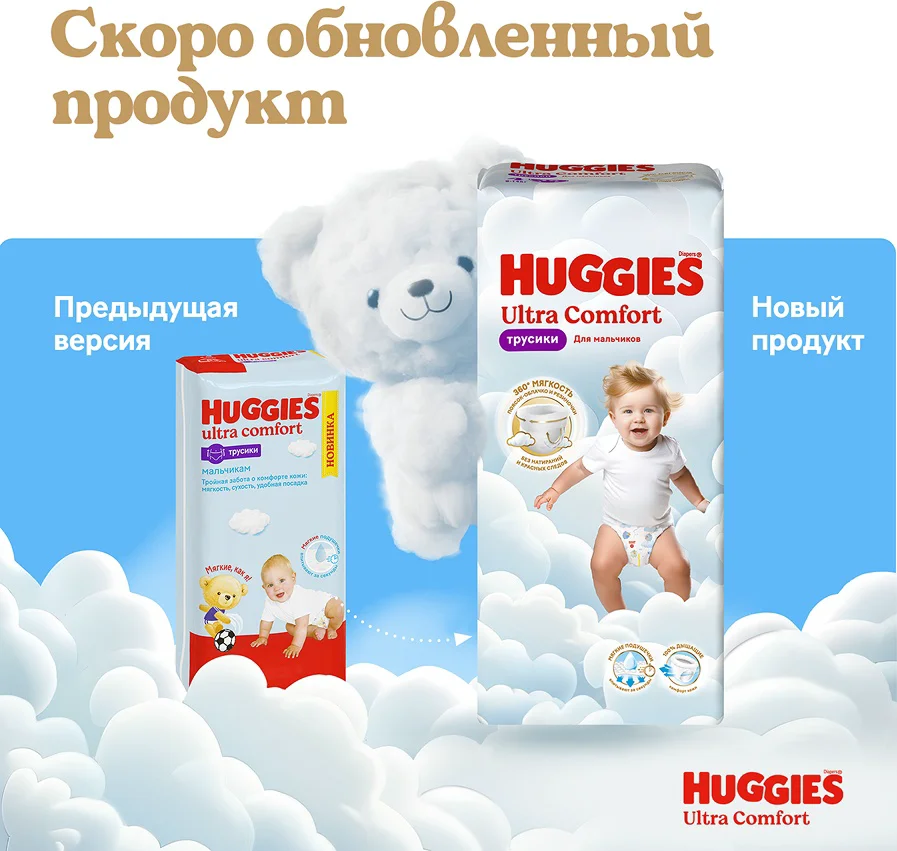 Подгузники-трусики Huggies Ultra Comfort 6 15-25кг 14шт купить,NaN