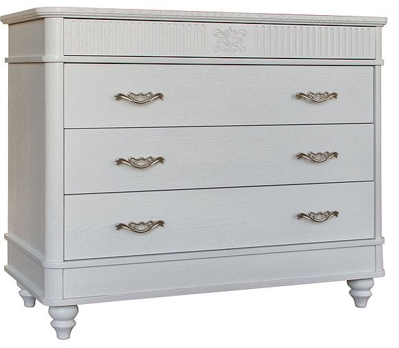 Комод Пинскдрев Юстина, 105x47x87 см, белый, слоновая кость