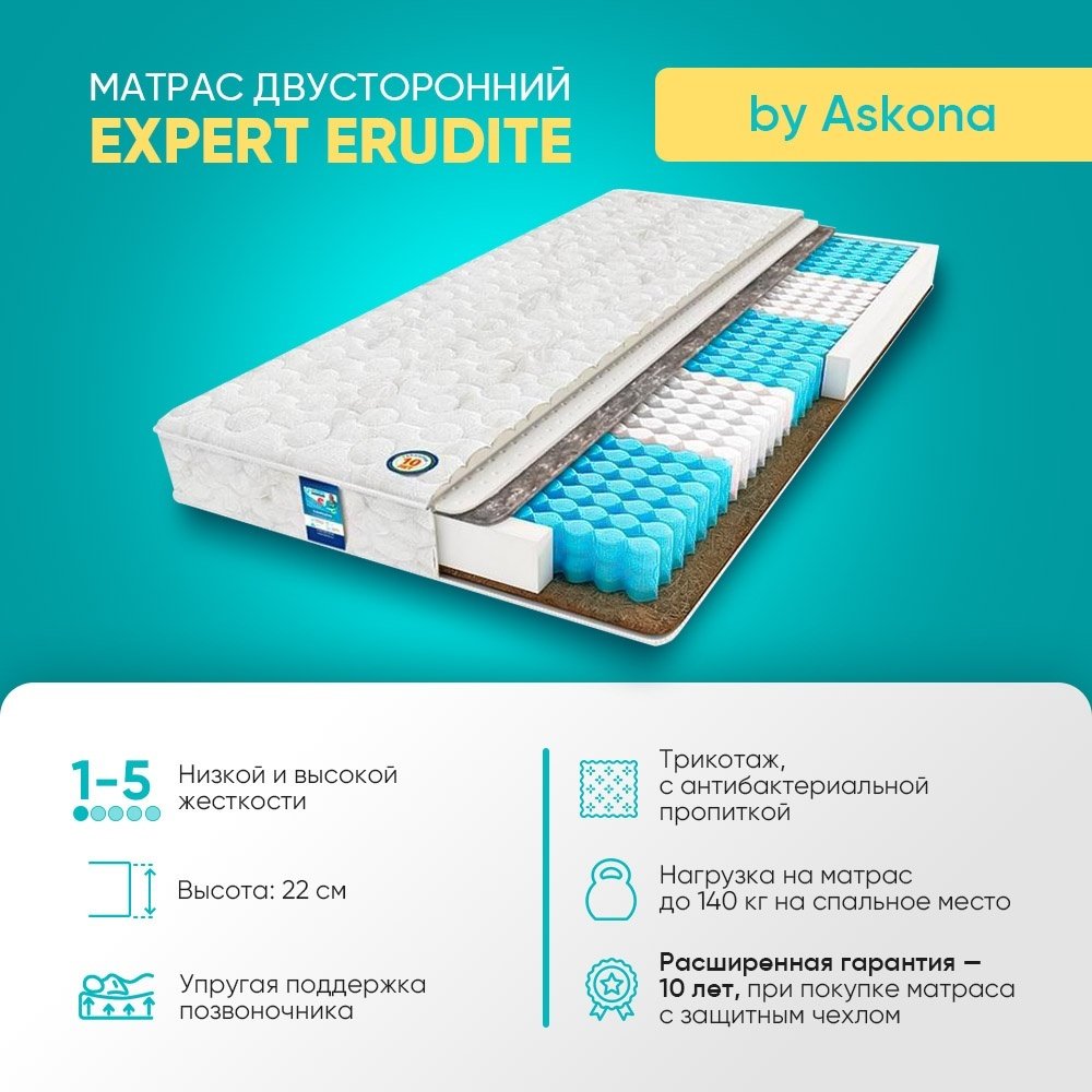 Матрас Askona Expert Erudite, 160x200x21 см купить,179900