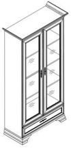 Шкаф-витрина BRW Брест Кентаки REG2W1S 99.5x44x197.5см белый купить,NaN
