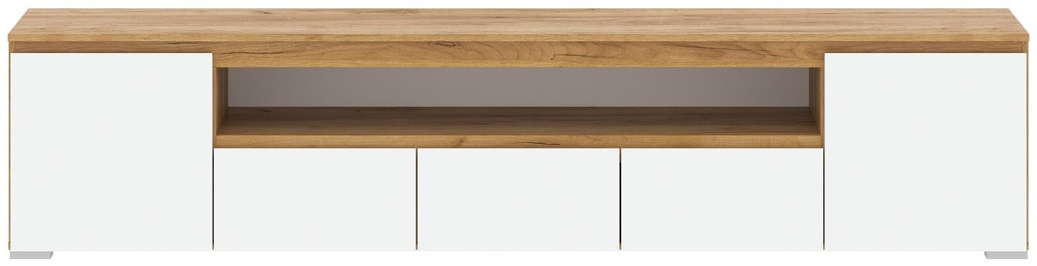 ТВ-тумба напольная Памир Гретта 2С3Я , 225x50x41.1 см, белый, коричневый