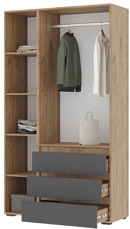 Распашной шкаф Стендмебель Хелен, 120x210х46 см, светло-коричневый, темно-серый купить,0