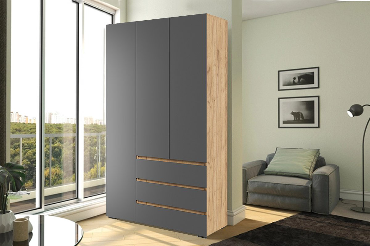 Шкаф Стендмебель Хелен 120x210х46см серо-коричневый купить,NaN