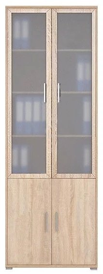 Распашной шкаф Гербор Офислайн REG 2W2D_79_220, 79x221х35 см, коричневый